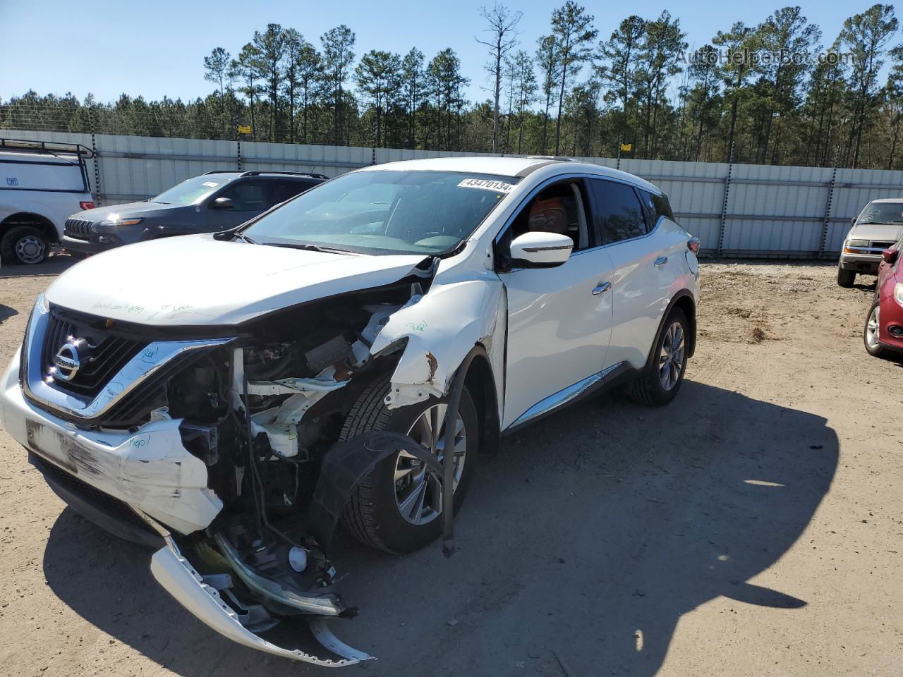 2018 Nissan Murano S White vin: 5N1AZ2MH5JN103680