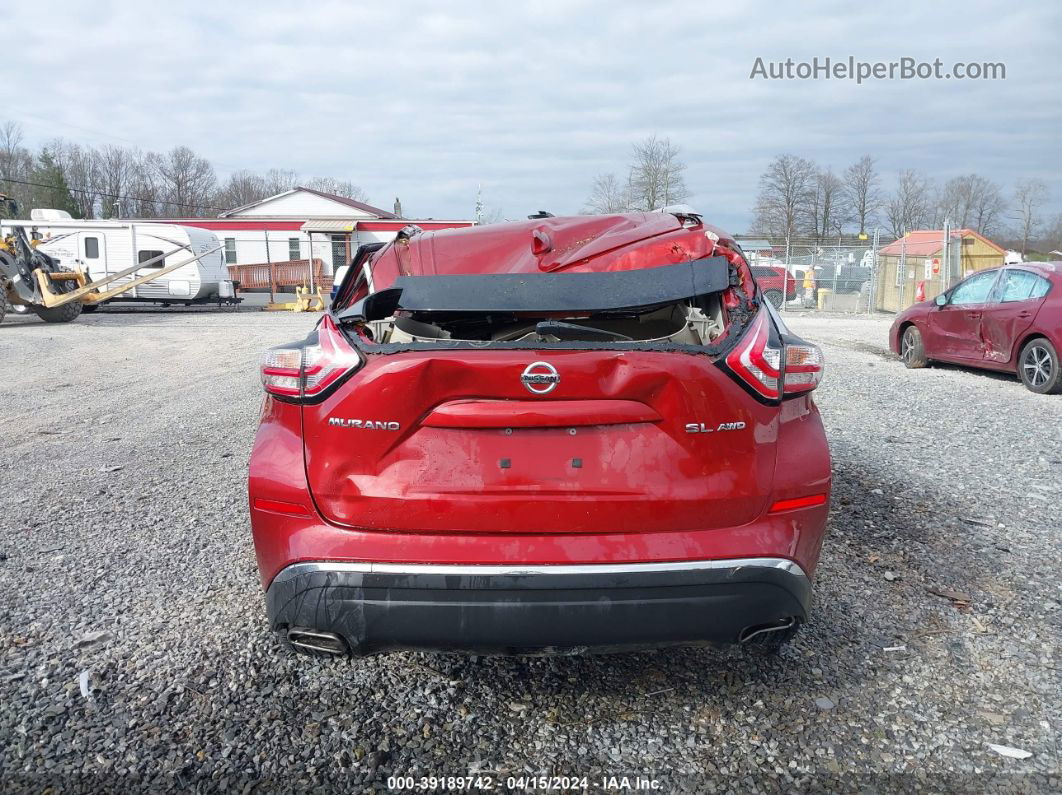 2018 Nissan Murano Sl Maroon vin: 5N1AZ2MH5JN192229