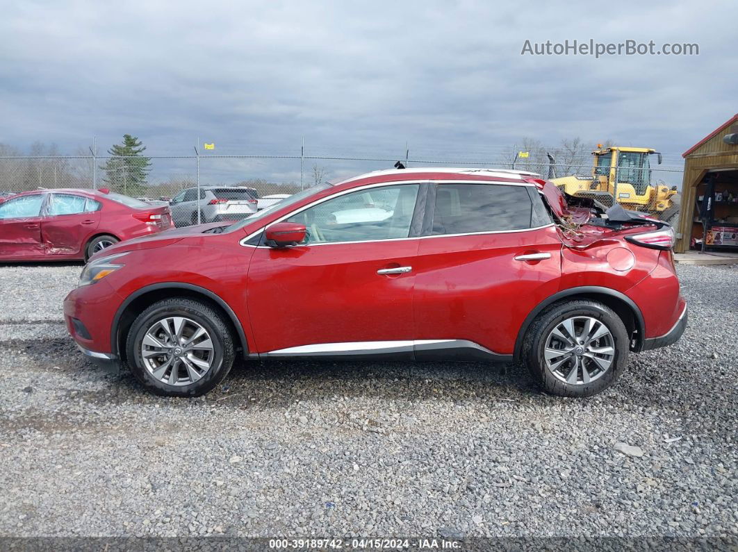 2018 Nissan Murano Sl Maroon vin: 5N1AZ2MH5JN192229