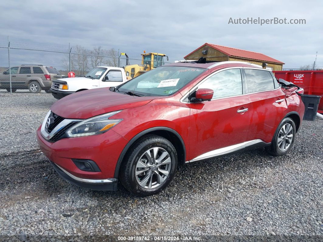 2018 Nissan Murano Sl Maroon vin: 5N1AZ2MH5JN192229