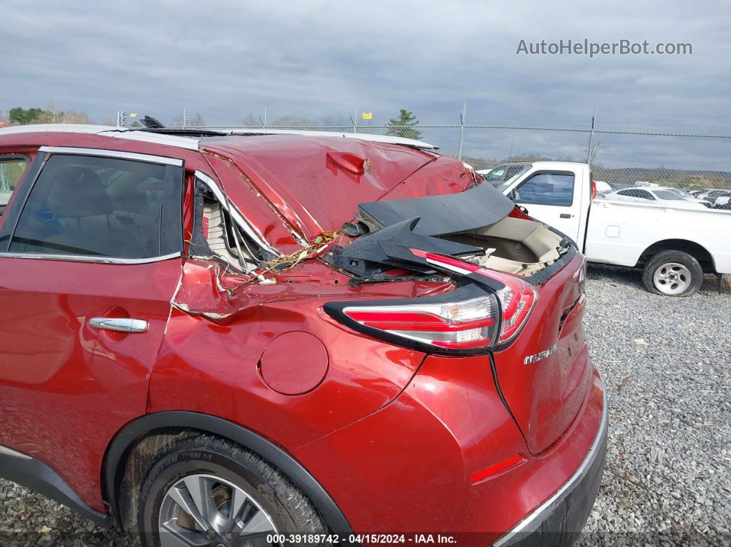 2018 Nissan Murano Sl Maroon vin: 5N1AZ2MH5JN192229