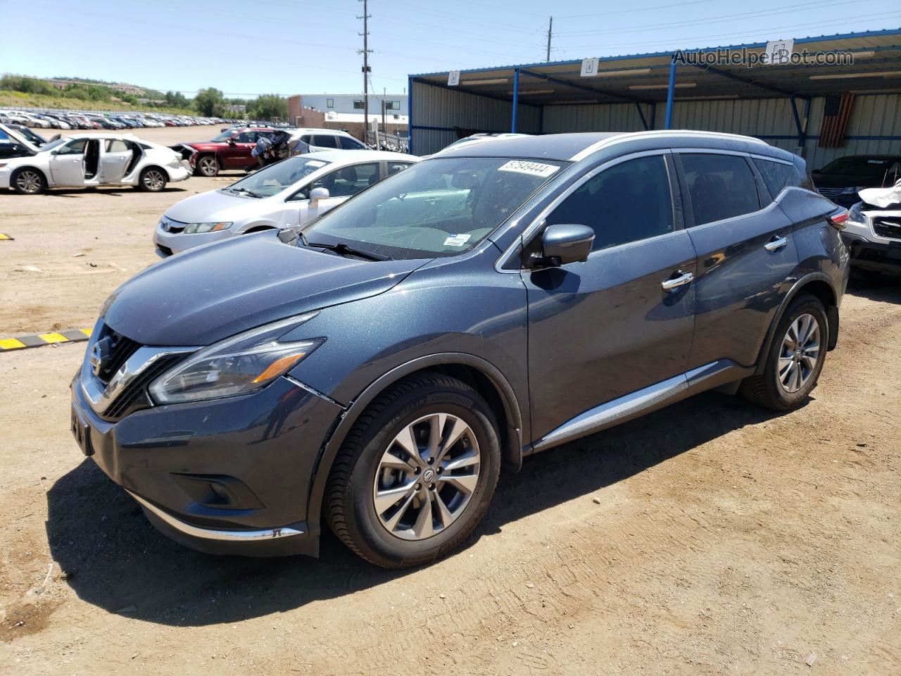 2018 Nissan Murano S Синий vin: 5N1AZ2MH6JN113795