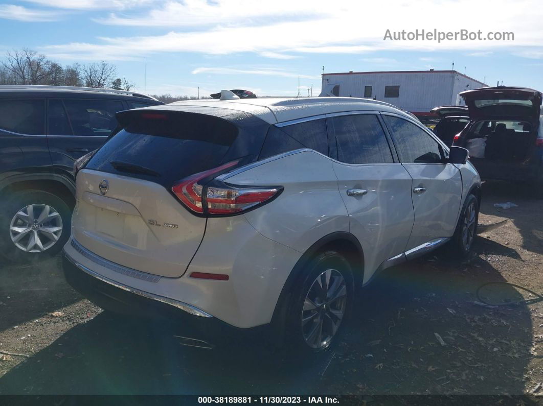 2017 Nissan Murano Sl White vin: 5N1AZ2MH7HN195479