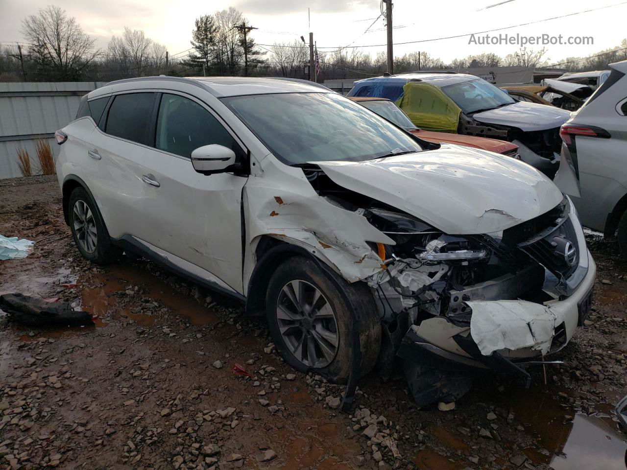 2018 Nissan Murano S White vin: 5N1AZ2MH7JN149818