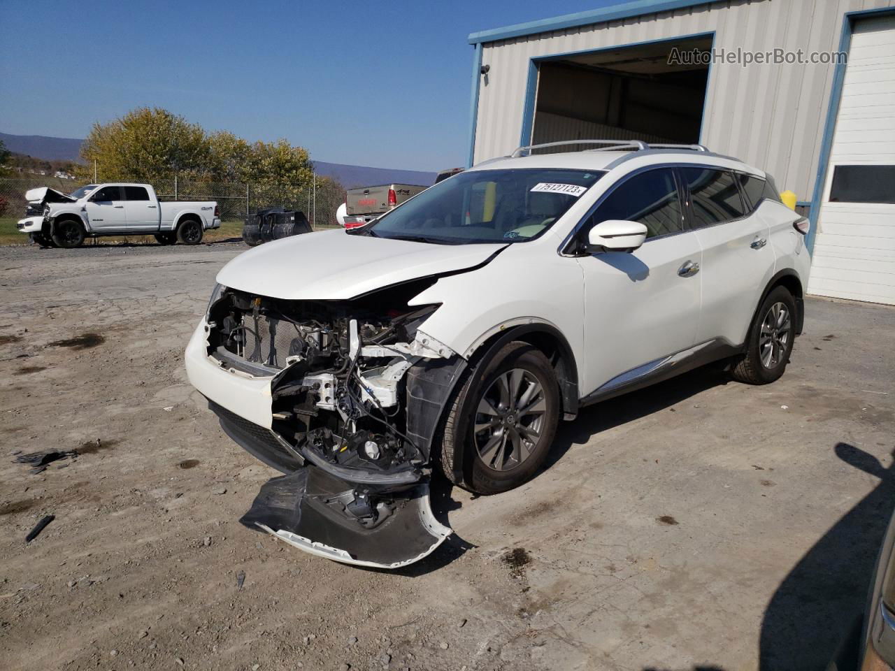 2018 Nissan Murano S White vin: 5N1AZ2MH7JN167266