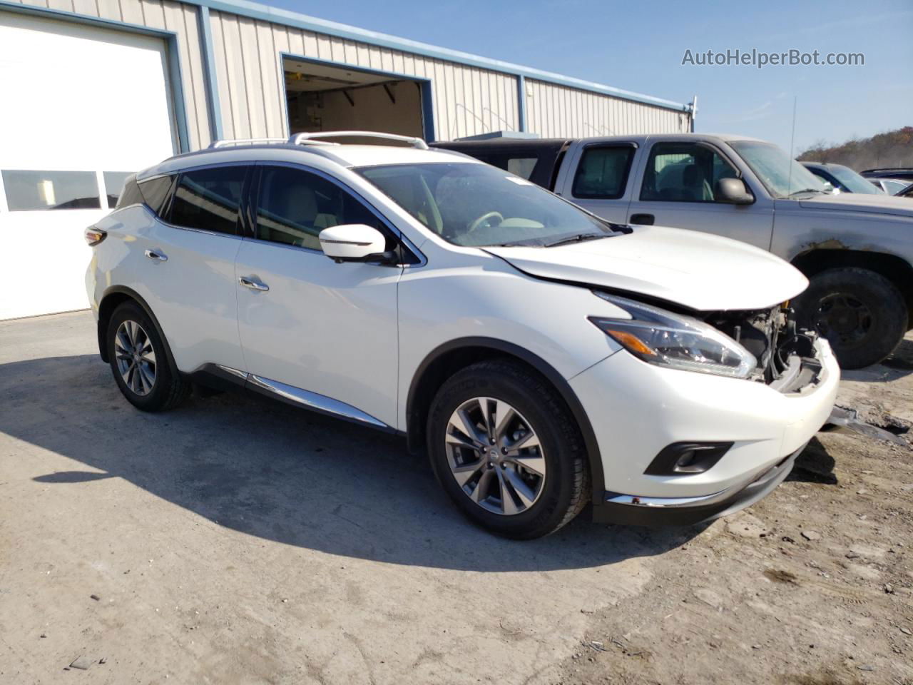 2018 Nissan Murano S White vin: 5N1AZ2MH7JN167266