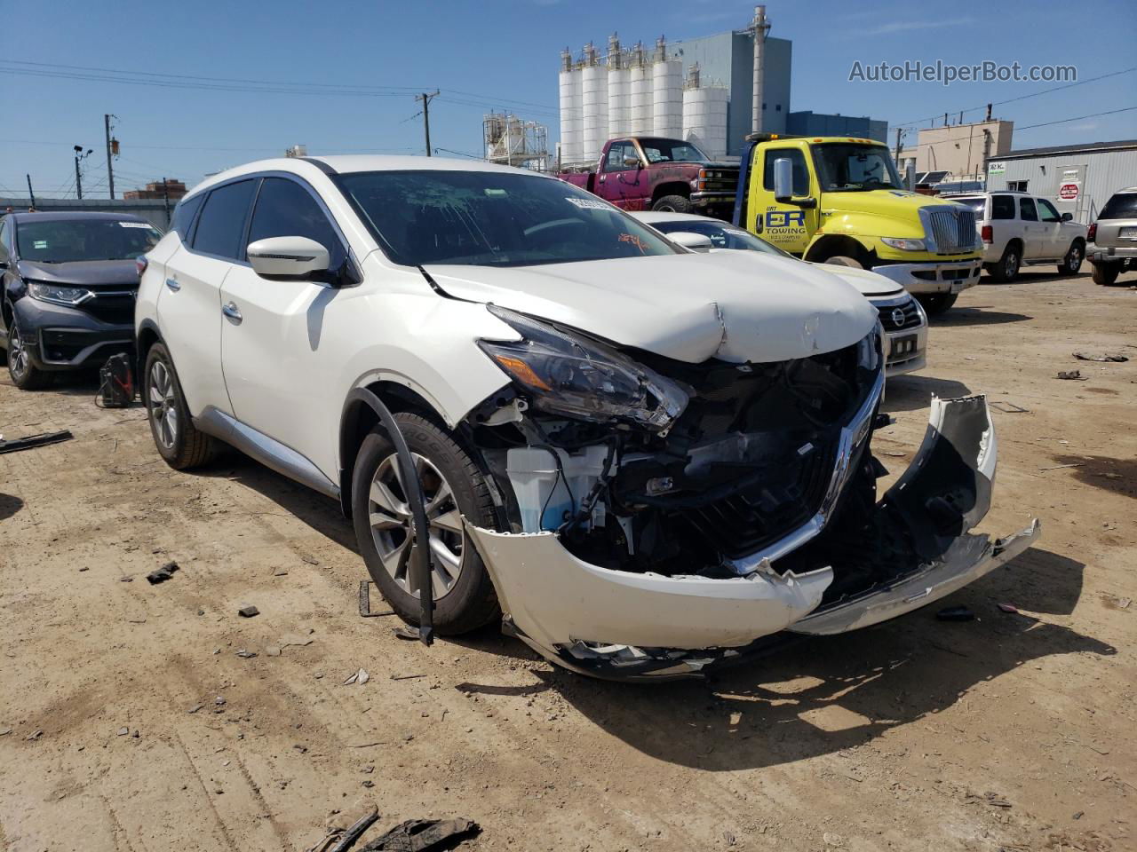 2018 Nissan Murano S White vin: 5N1AZ2MH7JN196430