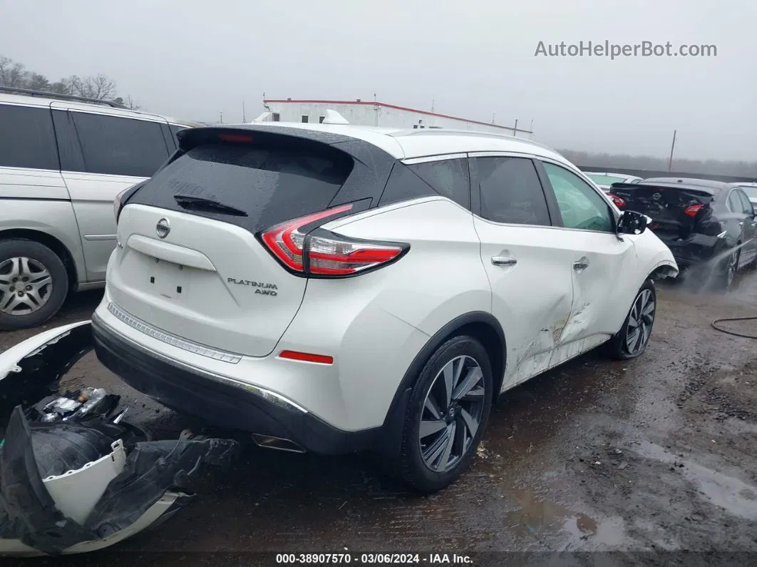 2018 Nissan Murano Platinum White vin: 5N1AZ2MH8JN175103