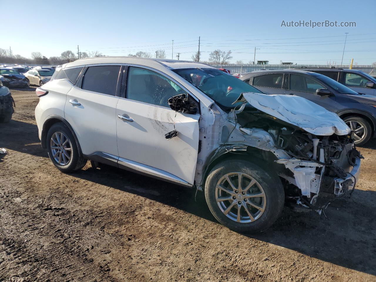 2017 Nissan Murano S White vin: 5N1AZ2MH9HN139396