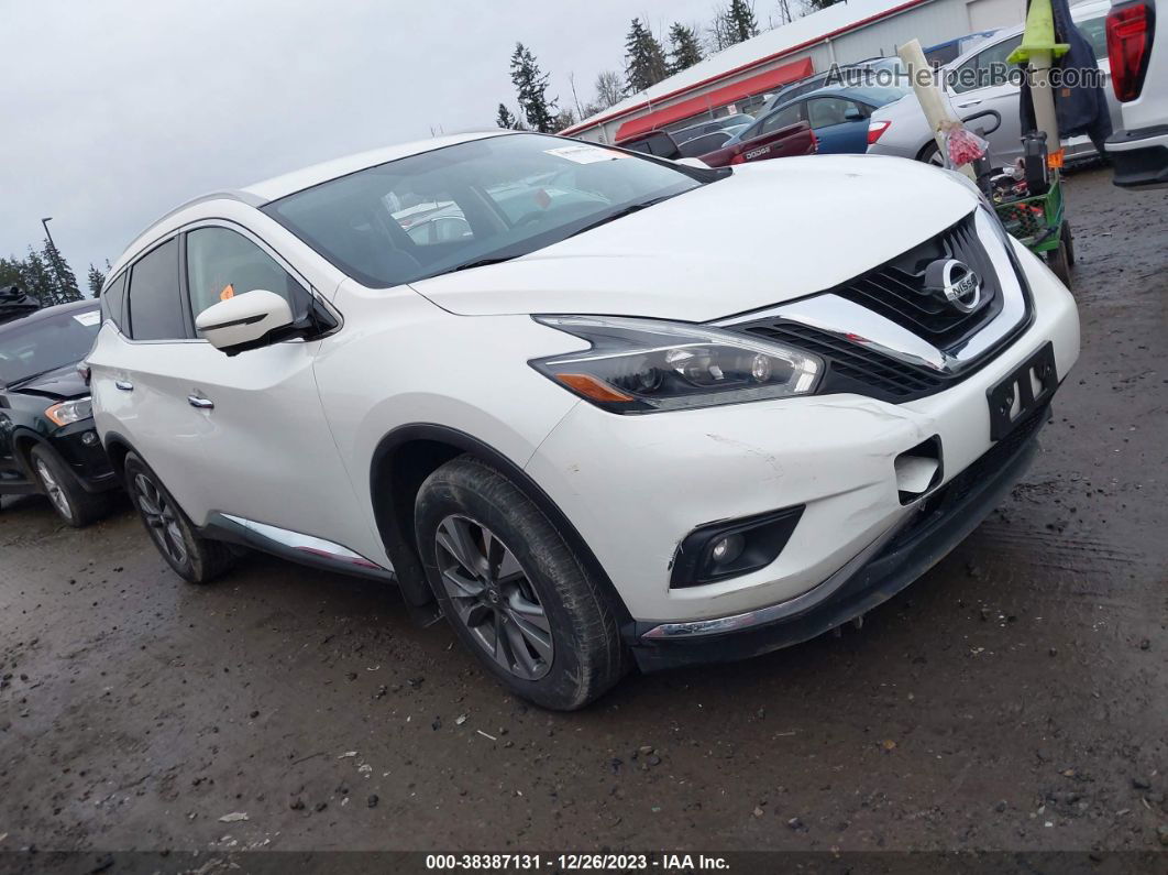 2018 Nissan Murano Sl White vin: 5N1AZ2MH9JN121504