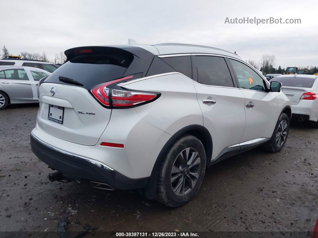 2018 Nissan Murano Sl White vin: 5N1AZ2MH9JN121504