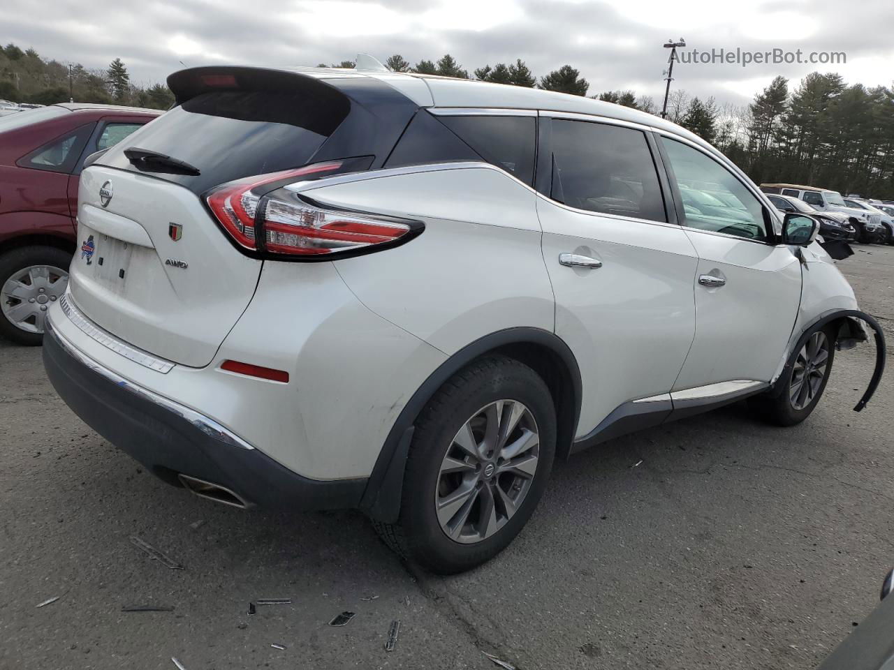 2018 Nissan Murano S White vin: 5N1AZ2MH9JN125343