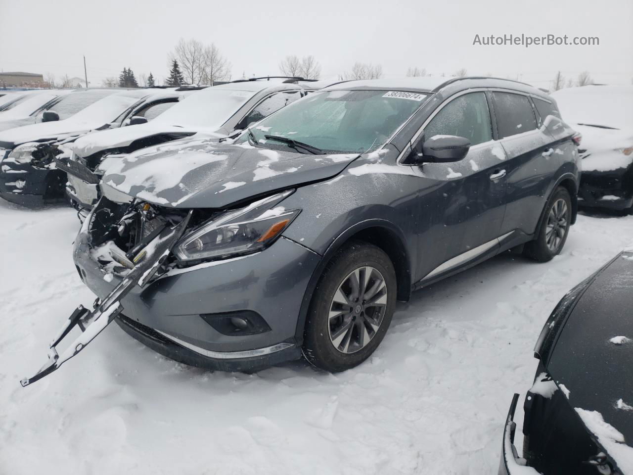 2018 Nissan Murano S Серый vin: 5N1AZ2MH9JN188877