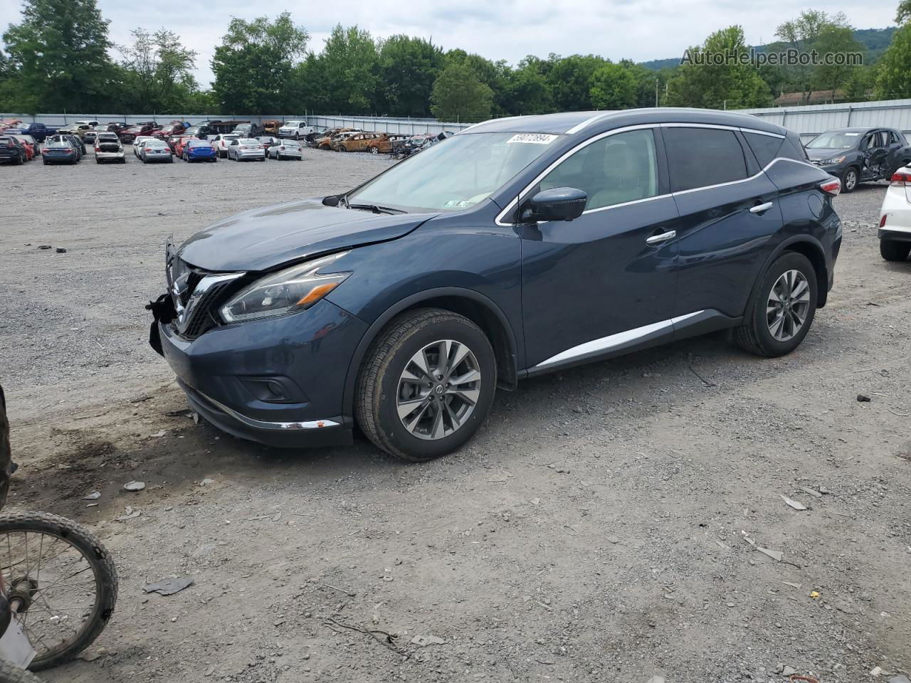 2018 Nissan Murano S Синий vin: 5N1AZ2MH9JN193027