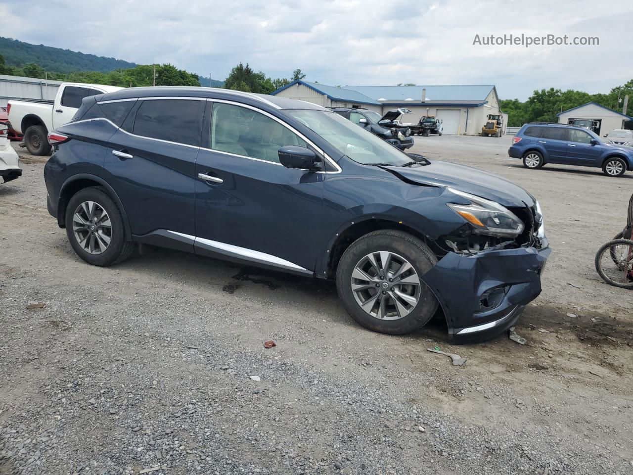 2018 Nissan Murano S Синий vin: 5N1AZ2MH9JN193027