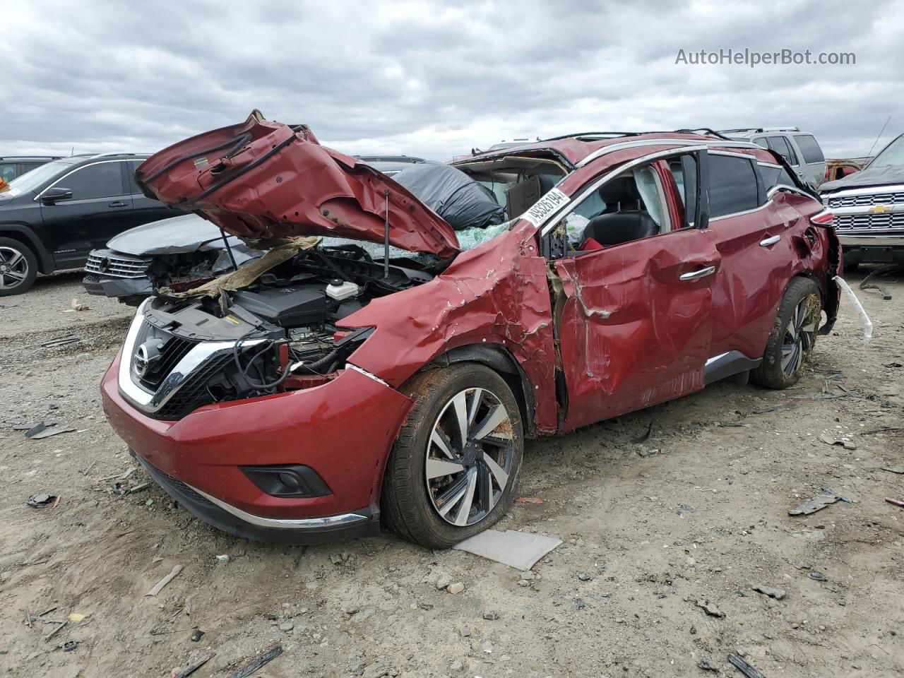 2017 Nissan Murano S Red vin: 5N1AZ2MHXHN144817