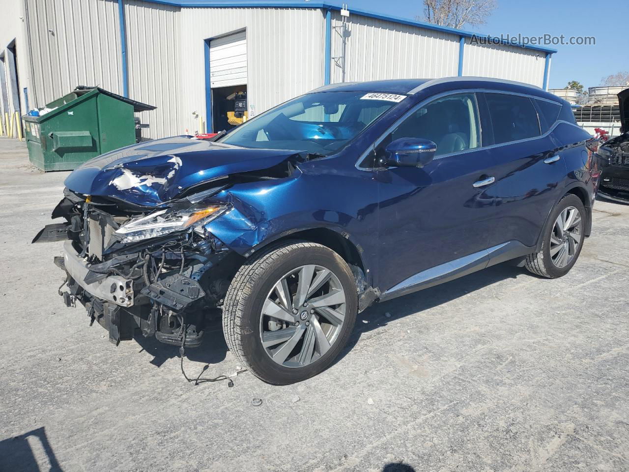 2019 Nissan Murano S Синий vin: 5N1AZ2MJ2KN135054