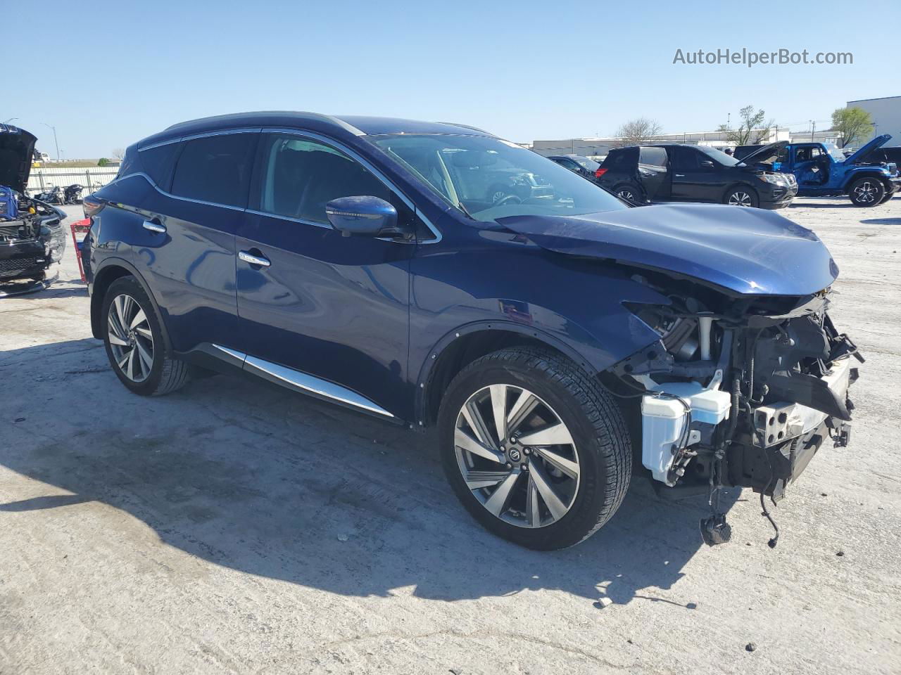 2019 Nissan Murano S Синий vin: 5N1AZ2MJ2KN135054