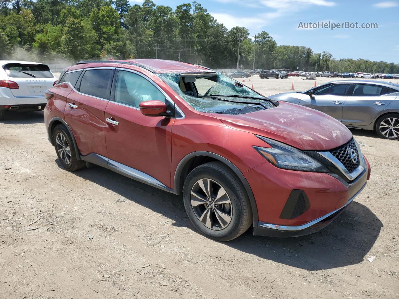 2019 Nissan Murano S Темно-бордовый vin: 5N1AZ2MJ3KN113659