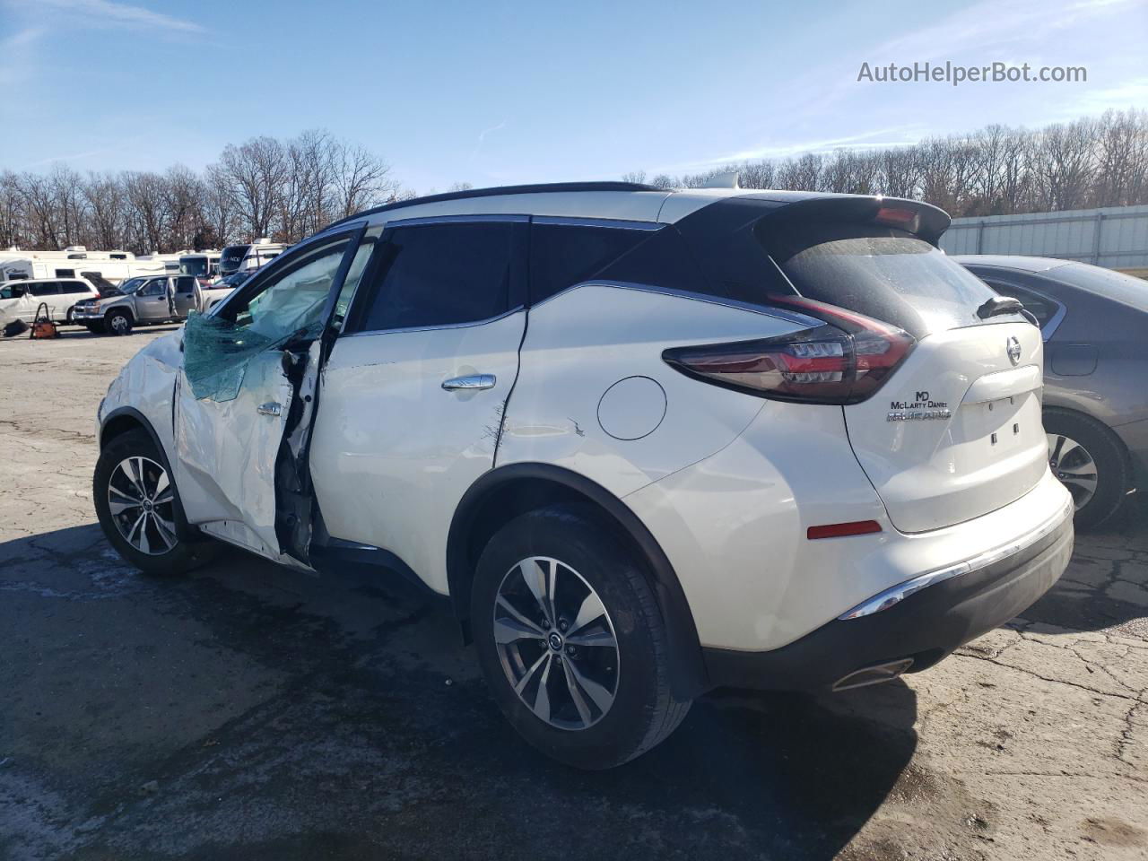 2019 Nissan Murano S White vin: 5N1AZ2MJ3KN155054