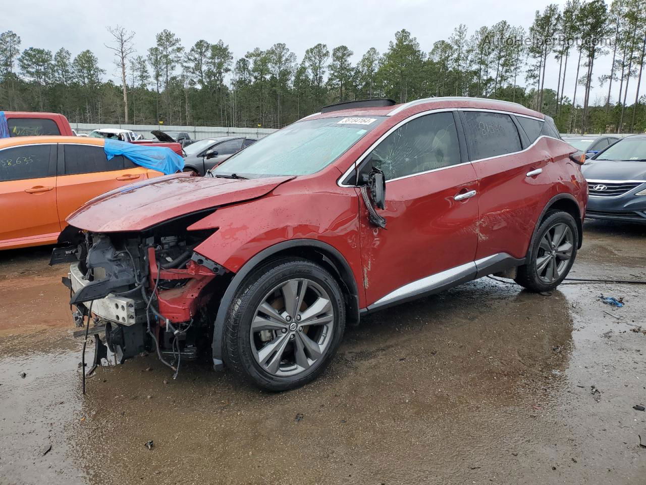 2019 Nissan Murano S Красный vin: 5N1AZ2MJ5KN128731