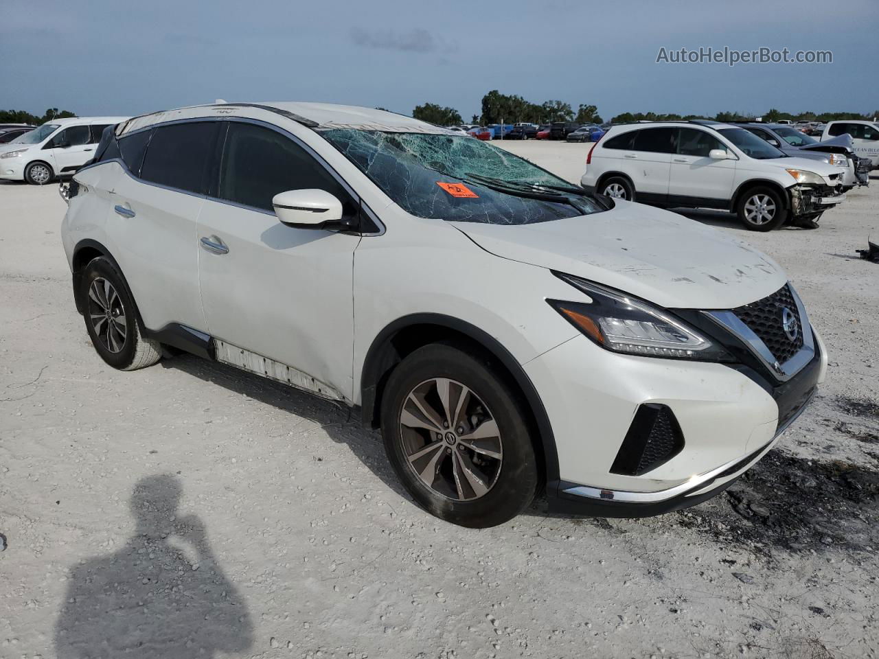 2019 Nissan Murano S White vin: 5N1AZ2MJ7KN146695