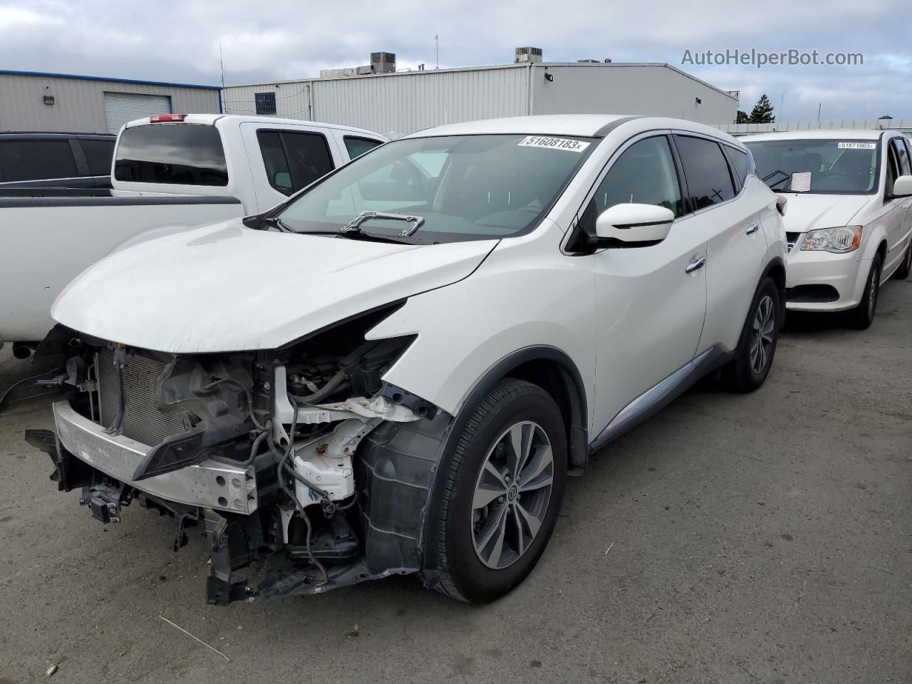 2019 Nissan Murano S White vin: 5N1AZ2MS2KN160724