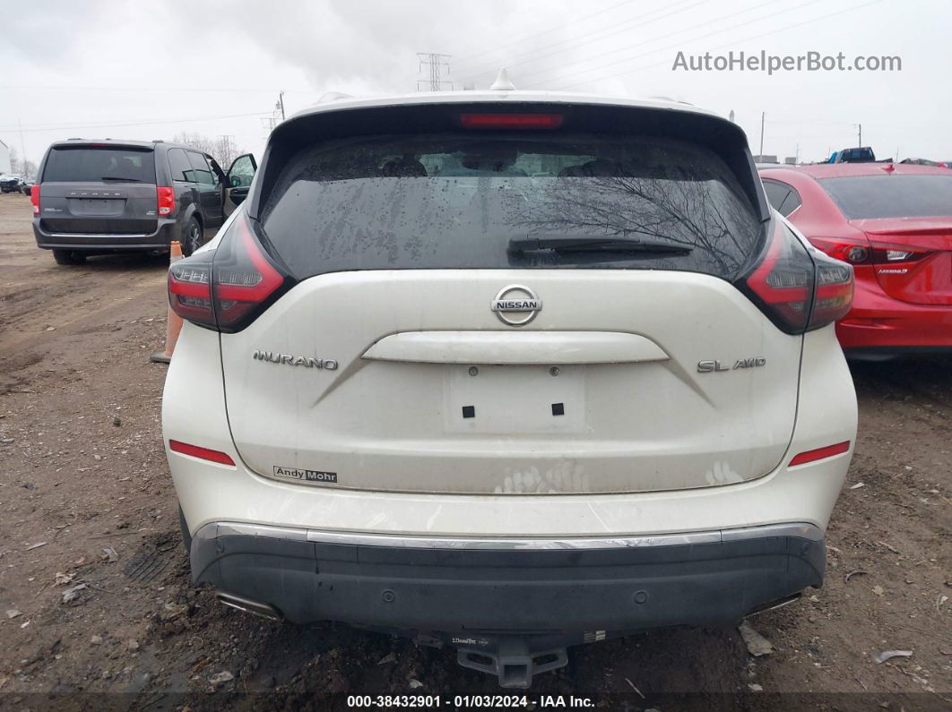 2019 Nissan Murano Sl White vin: 5N1AZ2MS4KN136814