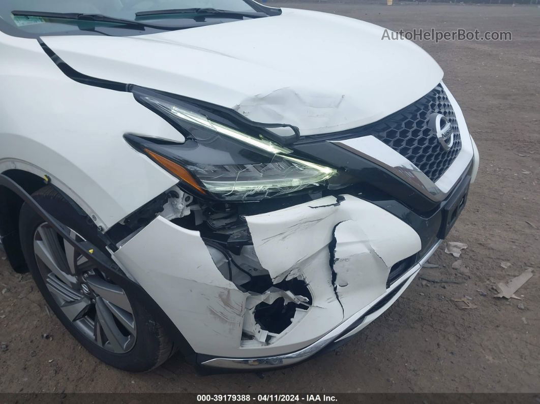 2019 Nissan Murano Sl White vin: 5N1AZ2MSXKN159174