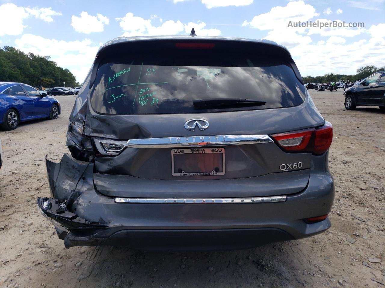 2017 Infiniti Qx60  Gray vin: 5N1DL0MN1HC529638