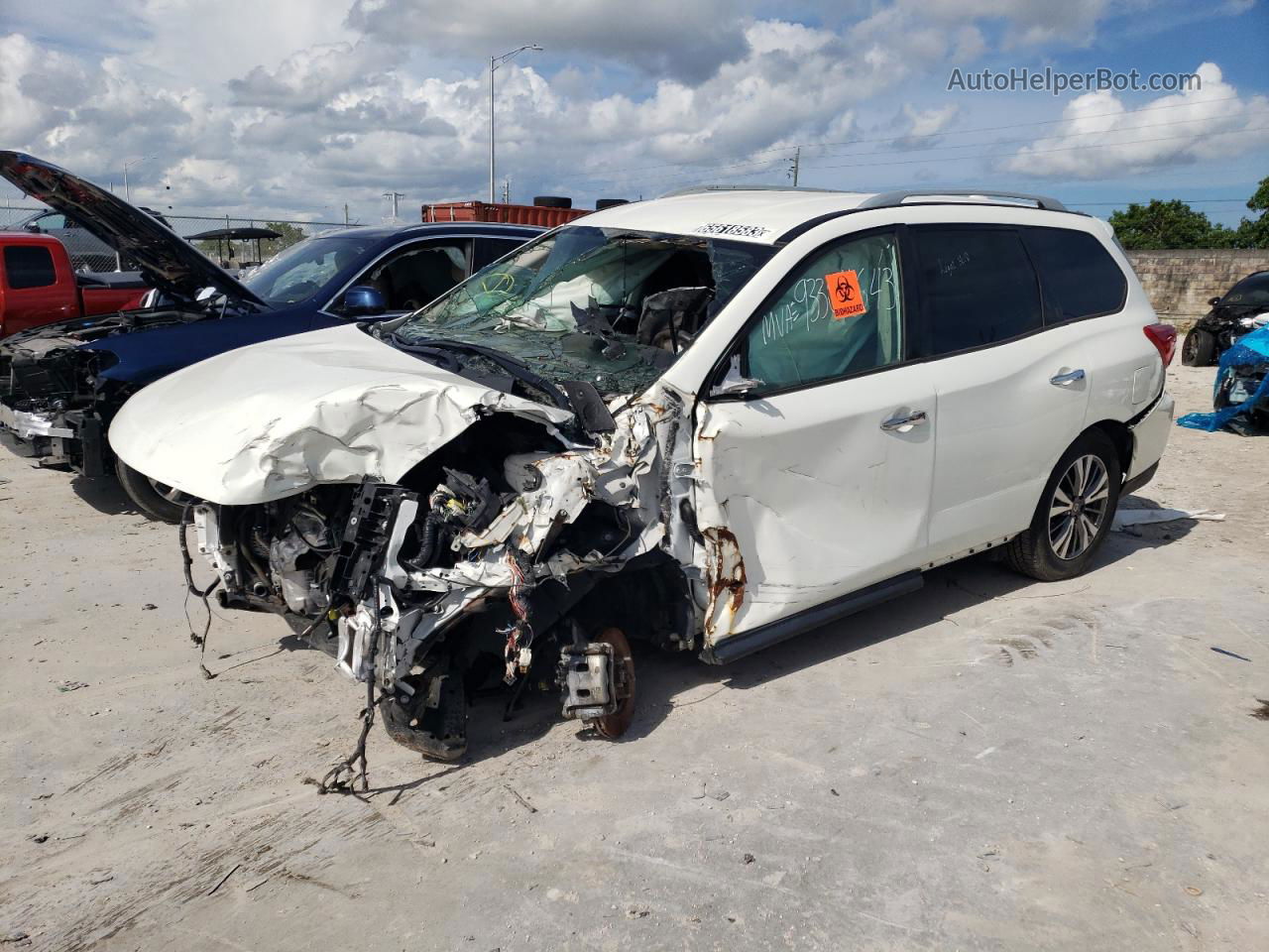 2020 Nissan Pathfinder Sv White vin: 5N1DR2BM1LC581526