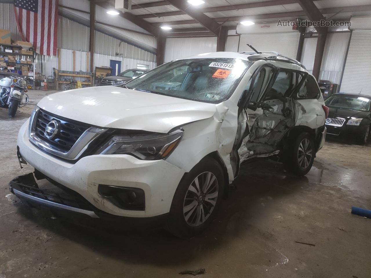 2017 Nissan Pathfinder S Белый vin: 5N1DR2MM2HC623402