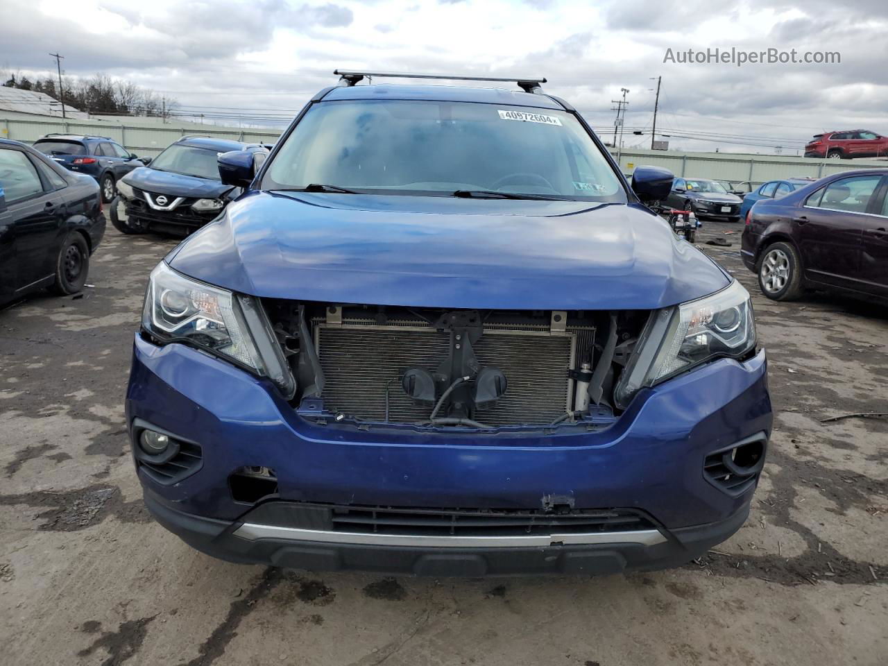 2017 Nissan Pathfinder S Синий vin: 5N1DR2MM7HC619006