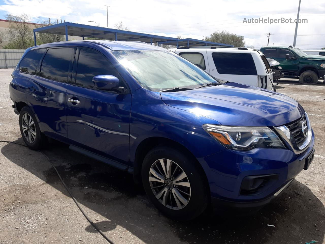 2017 Nissan Pathfinder S Синий vin: 5N1DR2MN0HC604842