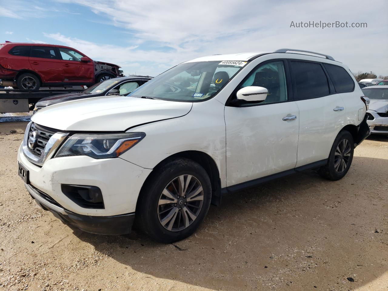 2017 Nissan Pathfinder S White vin: 5N1DR2MN0HC694347