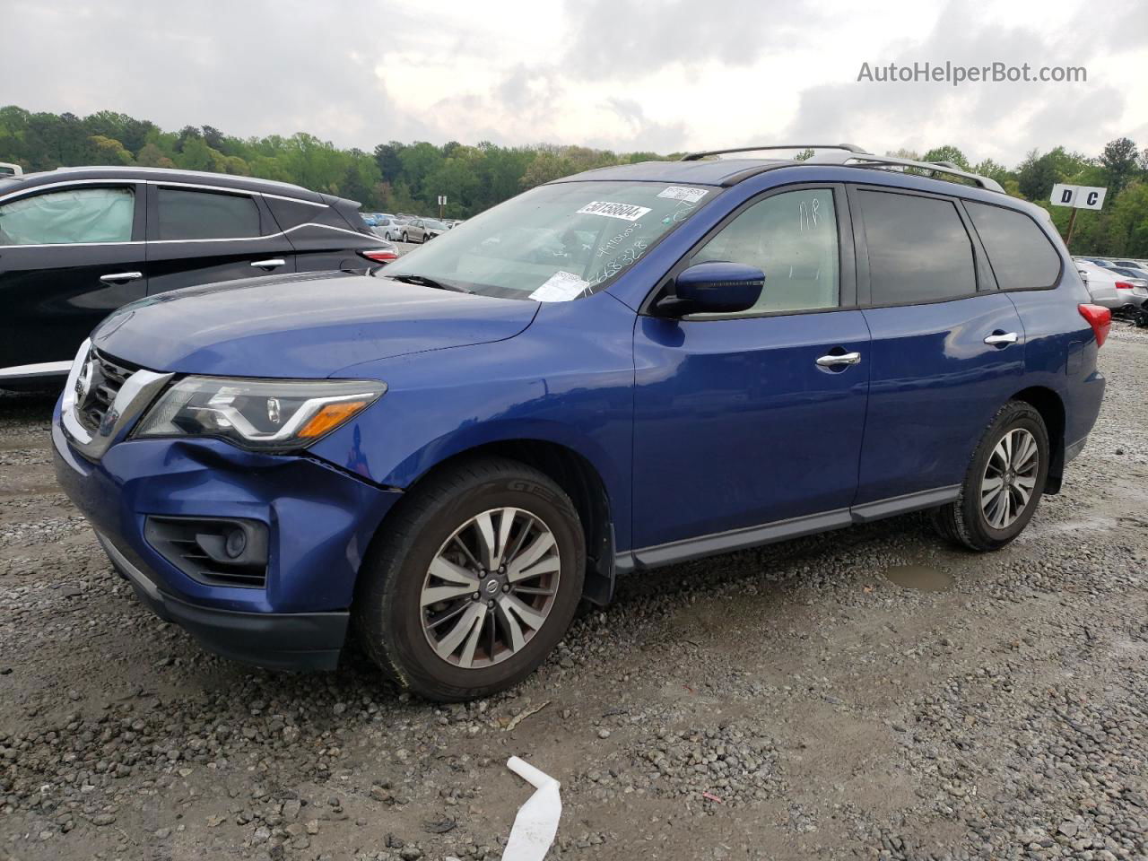 2017 Nissan Pathfinder S Синий vin: 5N1DR2MN9HC668328