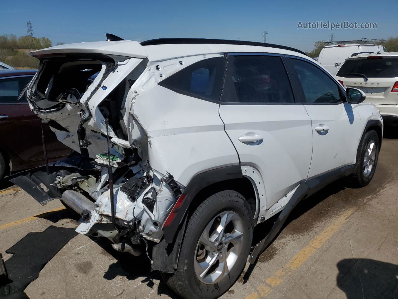 2022 Hyundai Tucson Sel White vin: 5NMJB3AE4NH057531