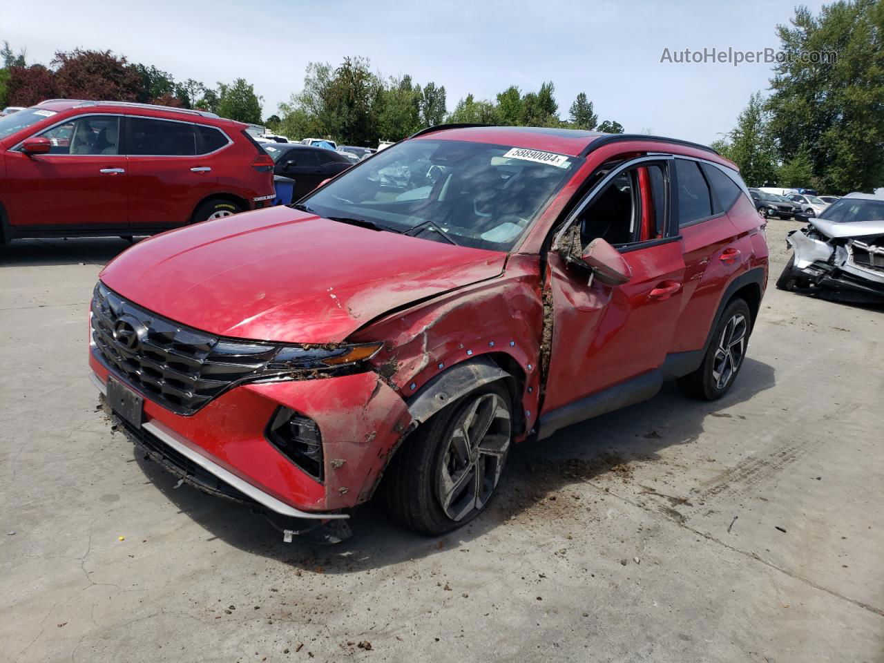 2022 Hyundai Tucson Sel Red vin: 5NMJCCAE9NH046702