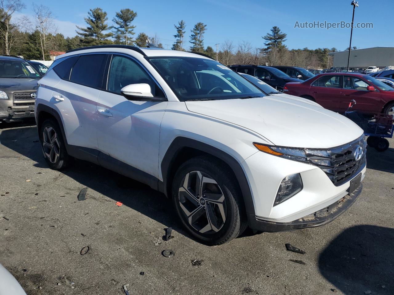 2022 Hyundai Tucson Sel White vin: 5NMJFCAE2NH115771