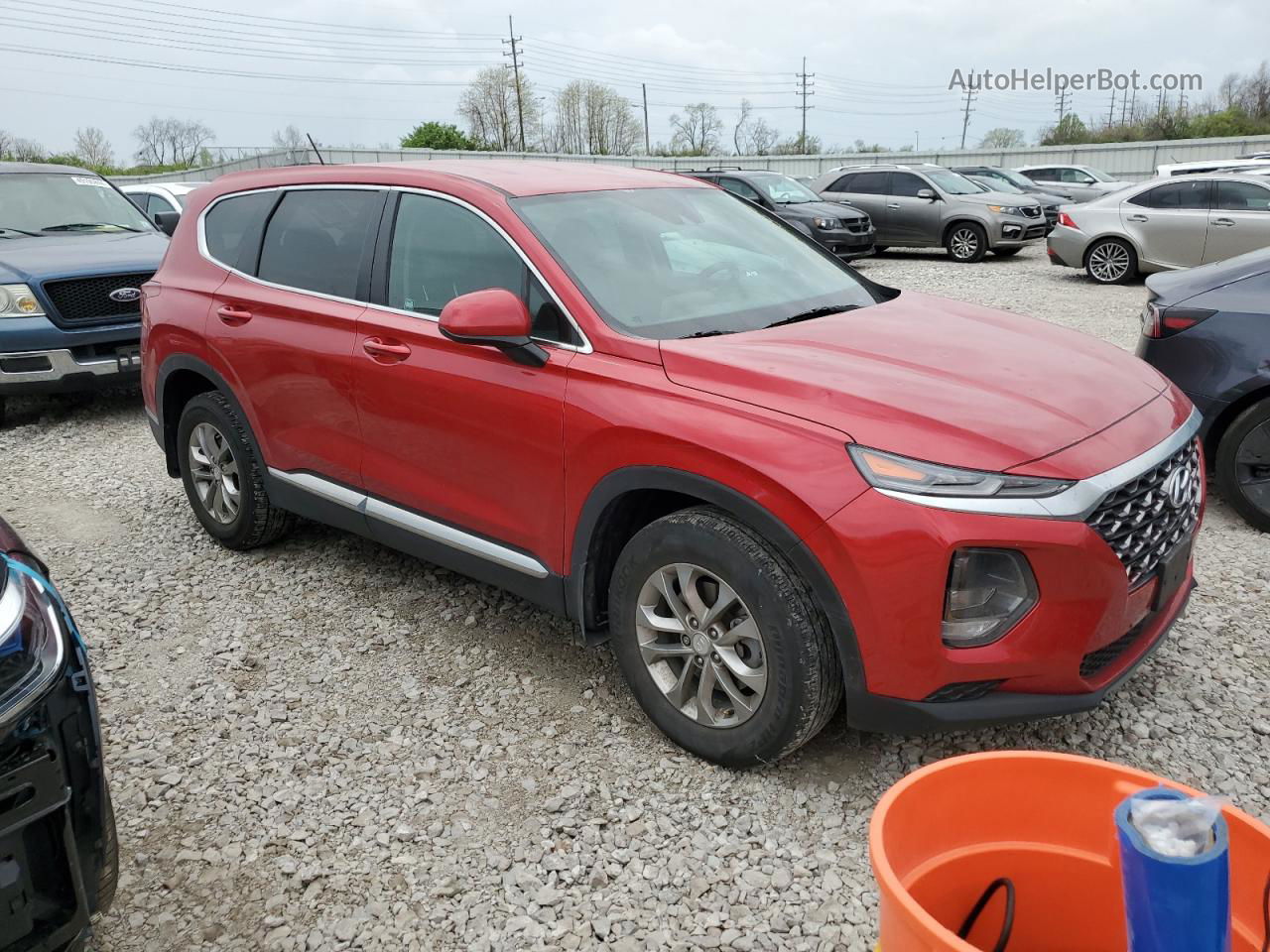 2020 Hyundai Santa Fe Se Red vin: 5NMS23AD9LH285453