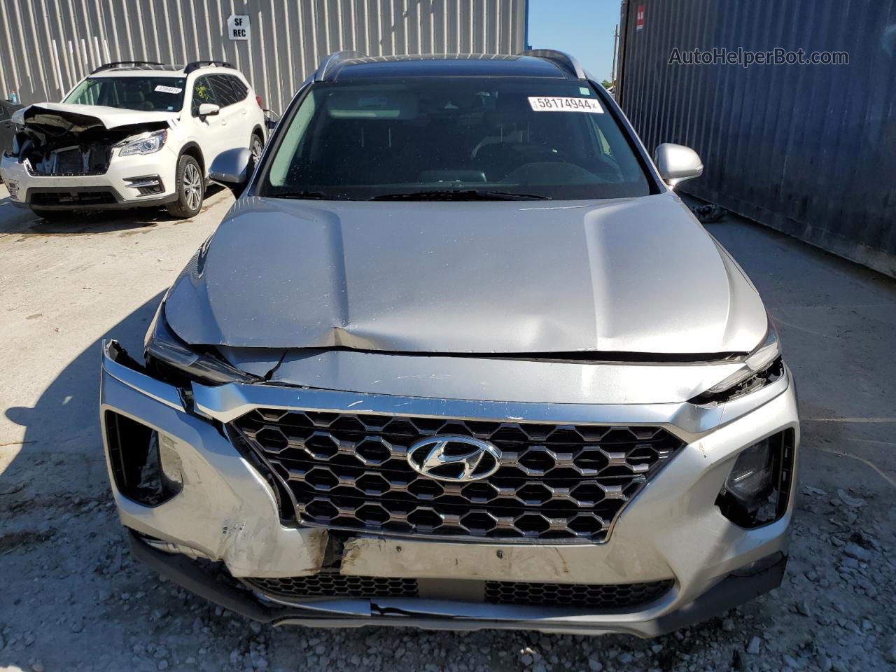 2020 Hyundai Santa Fe Sel Серебряный vin: 5NMS3CAD1LH186882