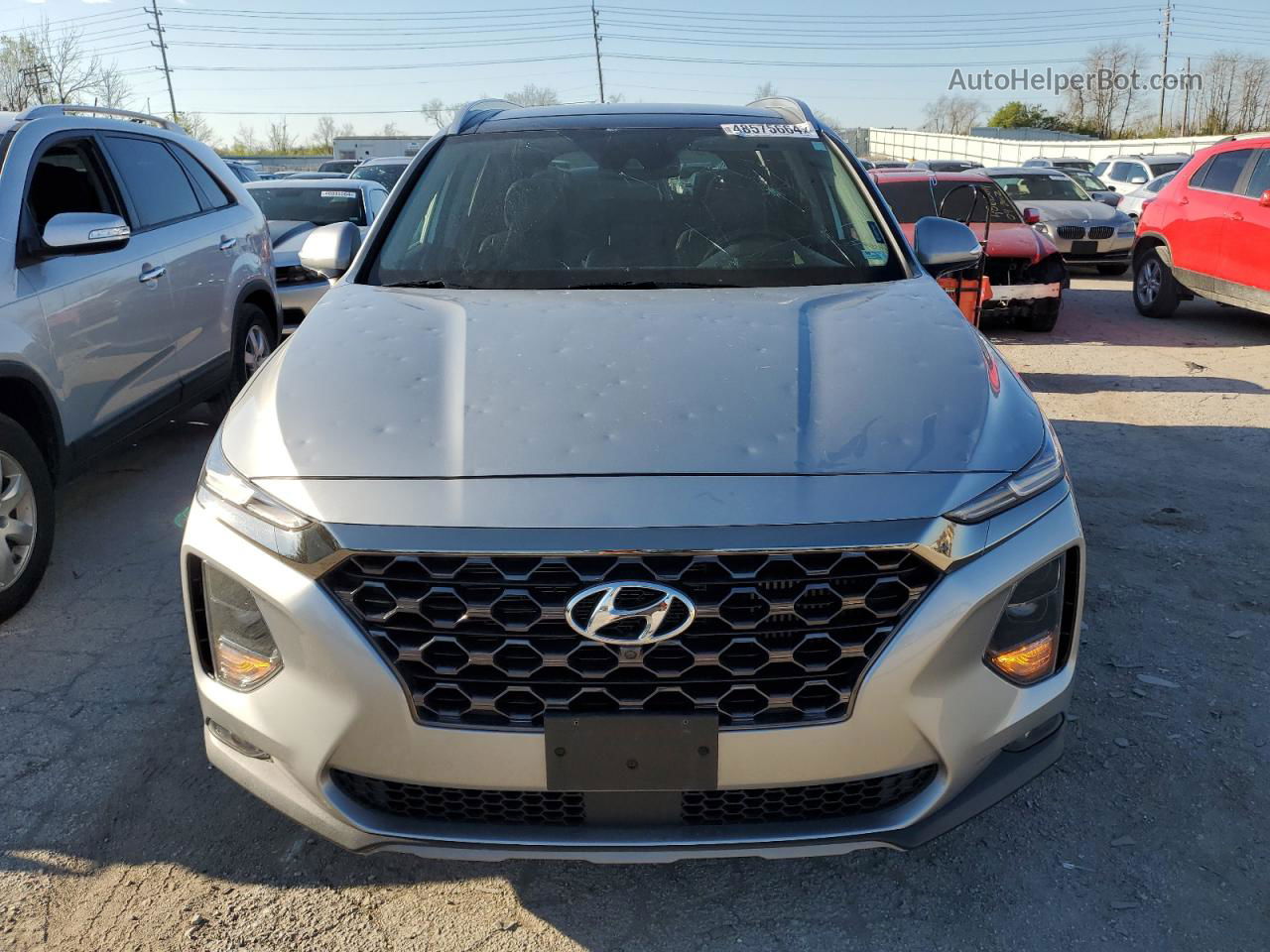 2020 Hyundai Santa Fe Limited Silver vin: 5NMS53AA0LH273947