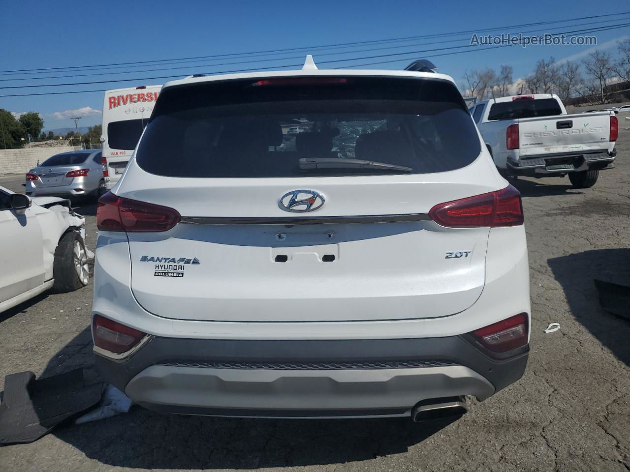 2020 Hyundai Santa Fe Limited White vin: 5NMS53AA2LH148237