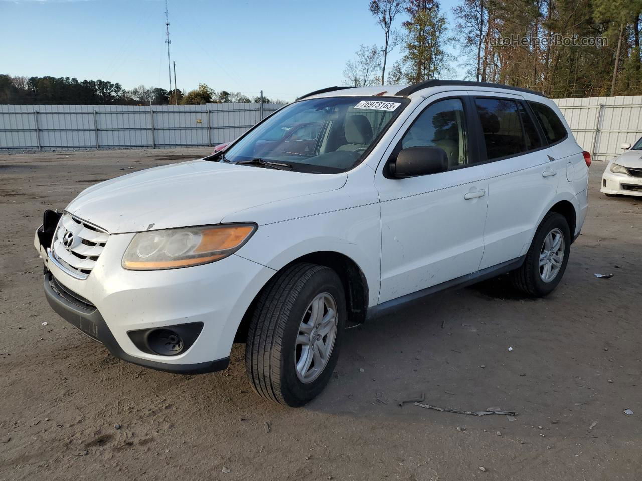 2010 Hyundai Santa Fe Gls White vin: 5NMSG3AB3AH383097