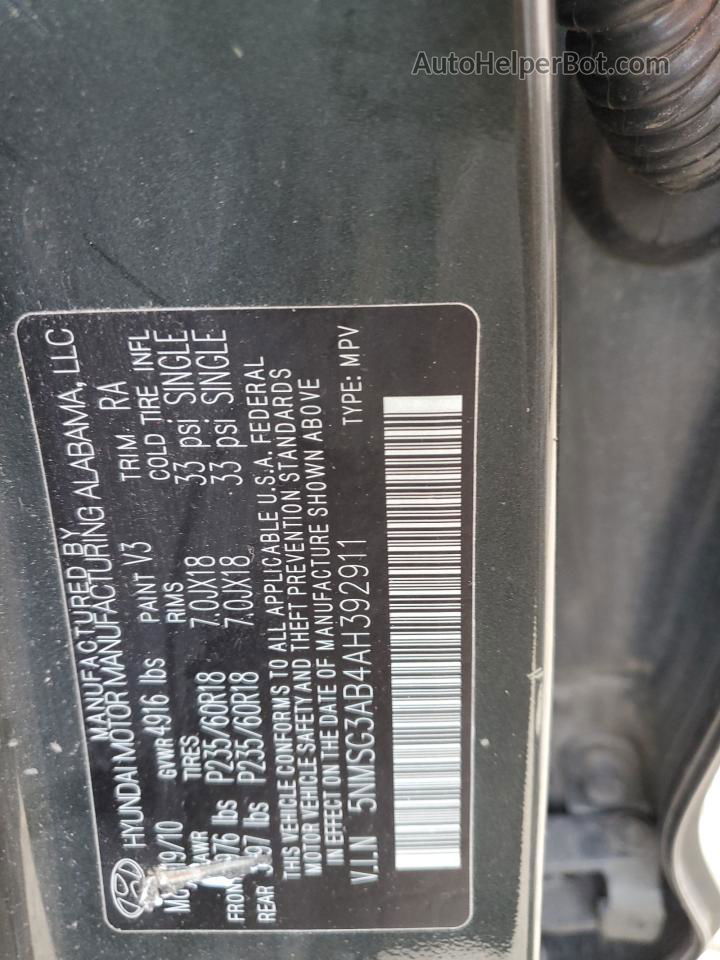 2010 Hyundai Santa Fe Gls Gray vin: 5NMSG3AB4AH392911