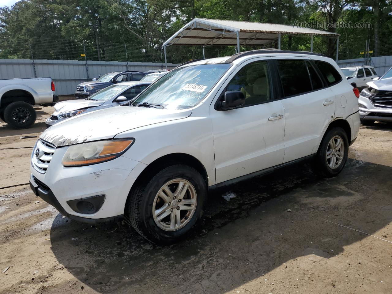 2010 Hyundai Santa Fe Gls White vin: 5NMSG3AB6AH389752