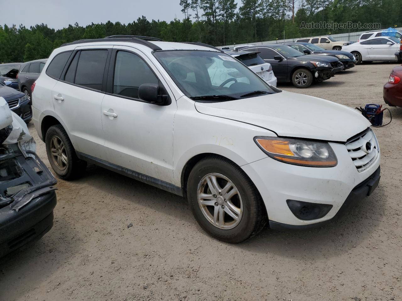 2010 Hyundai Santa Fe Gls White vin: 5NMSG3AB8AH390725
