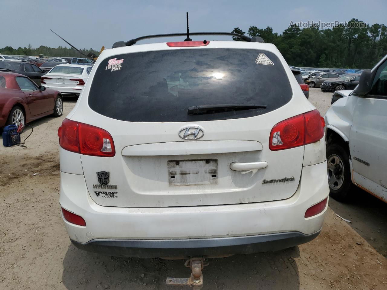2010 Hyundai Santa Fe Gls White vin: 5NMSG3AB8AH390725