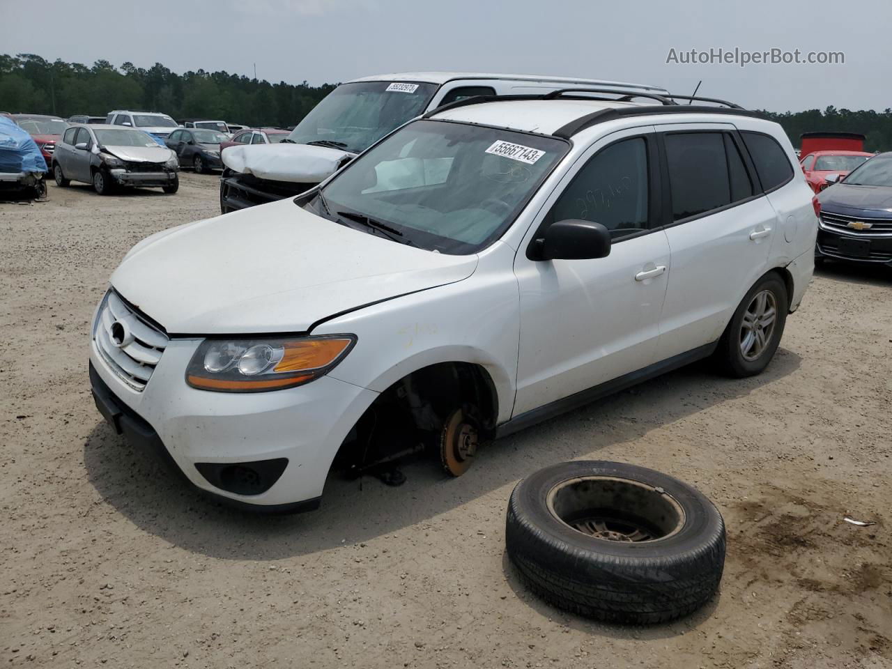 2010 Hyundai Santa Fe Gls White vin: 5NMSG3AB8AH390725