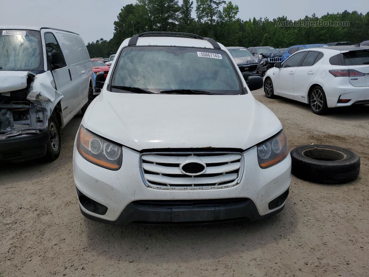 2010 Hyundai Santa Fe Gls White vin: 5NMSG3AB8AH390725